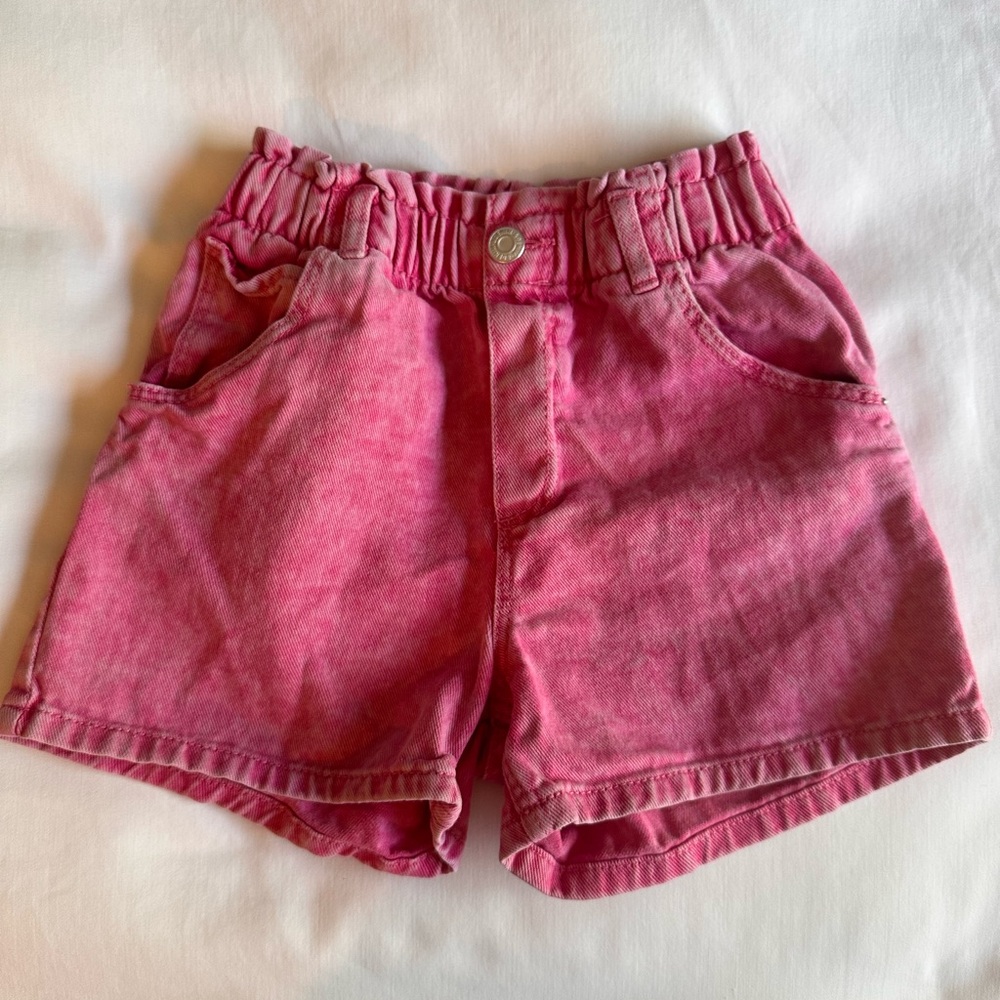 Kids Pink Denim Shorts